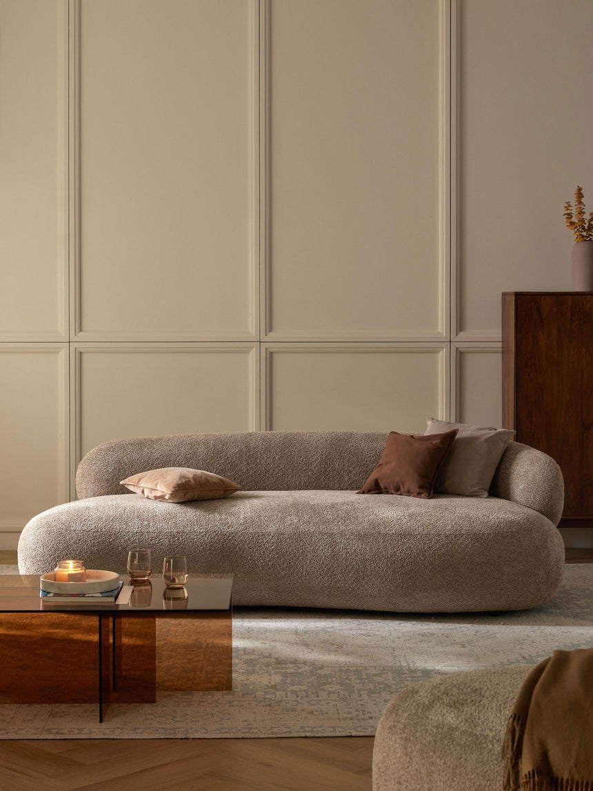 Siri Puf Üçlü Koltuk Kahve Bej Teddy