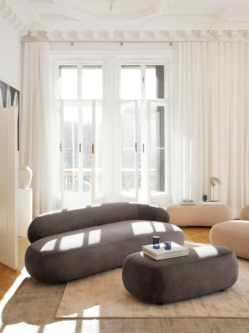 Siri Puf Üçlü Koltuk Koyu Gri