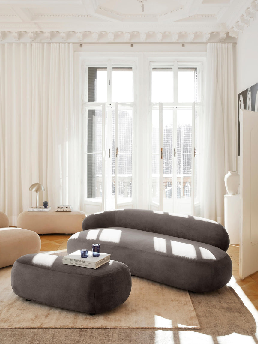 Siri Puf Üçlü Koltuk Koyu Gri