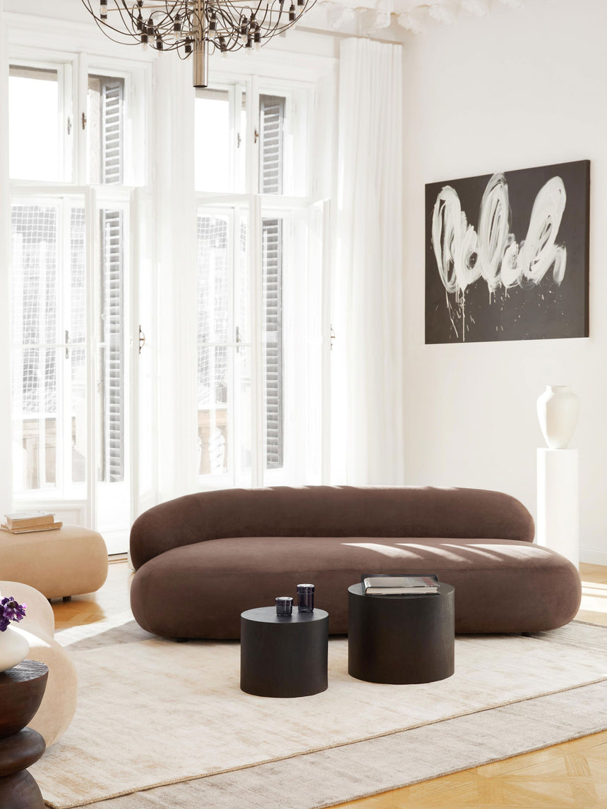 Siri Puf Üçlü Koltuk Koyu Kahve