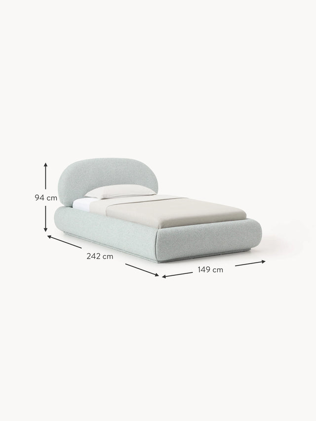 Siri Tek Kişilik Karyola Açık Mavi Bukle