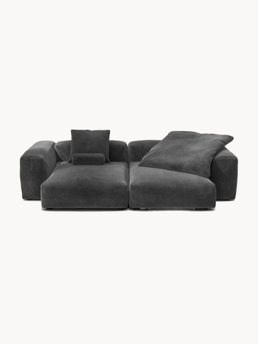 Soma Üçlü Koltuk Antrasit Fitilli Kadife Kollu