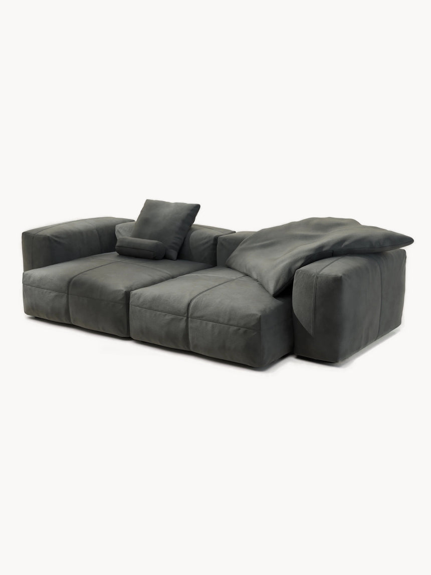 Soma Üçlü Koltuk Koyu Gri Deri Kollu