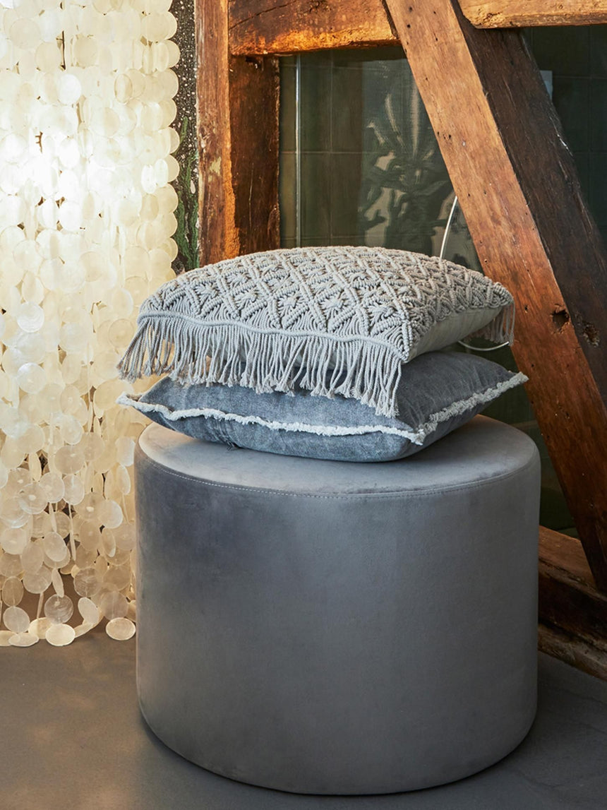 Sos Plus Silindir Puf Gri