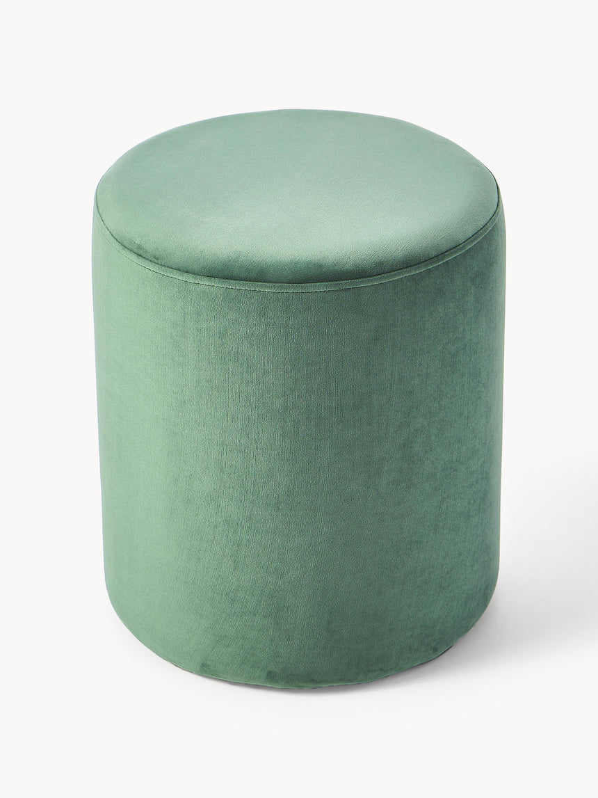 Sos Silindir Puf Adaçayı Yeşili Kadife