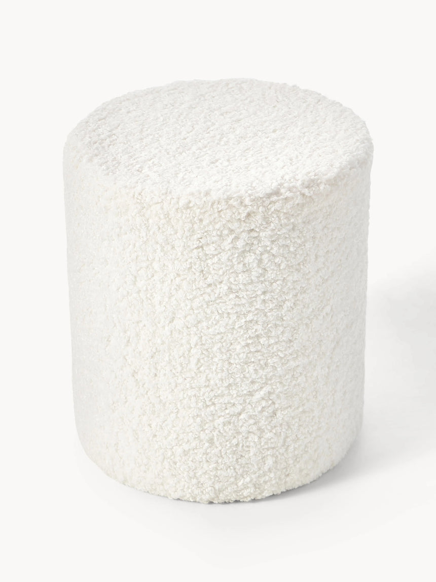 Sos Silindir Puf Beyaz Teddy