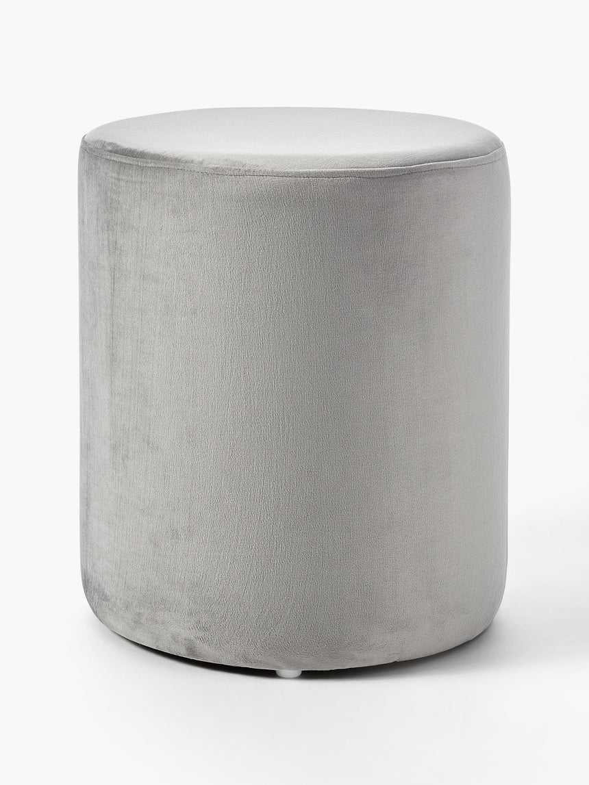 Sos Silindir Puf Gri Kadife