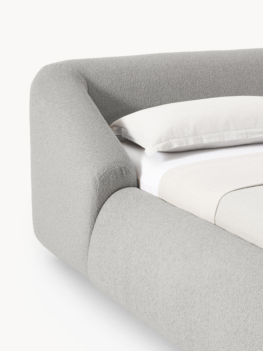 Suzi Çift Kişilik Karyola Gri Bukle