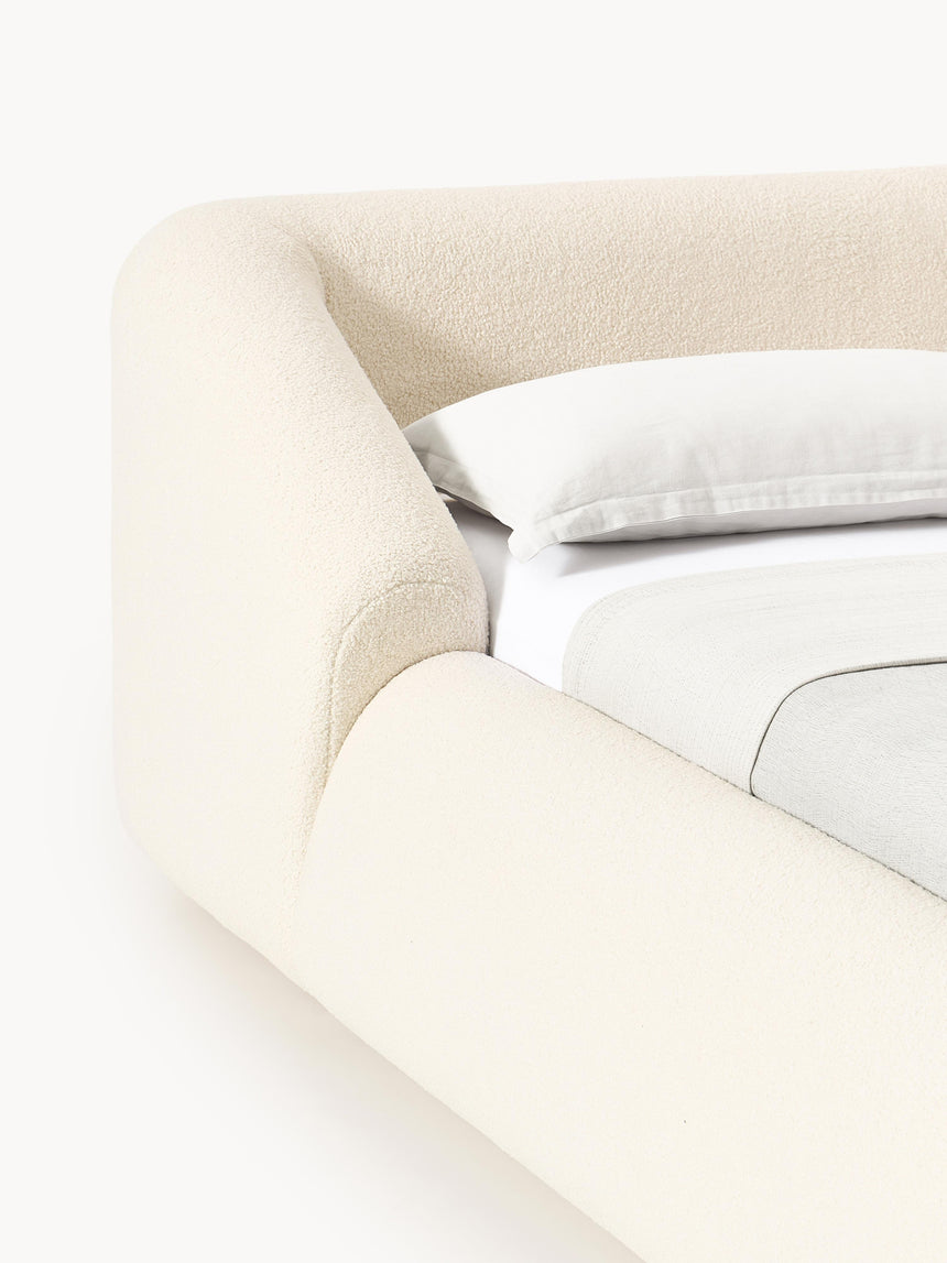 Suzi Çift Kişilik Karyola Kırık Beyaz Teddy