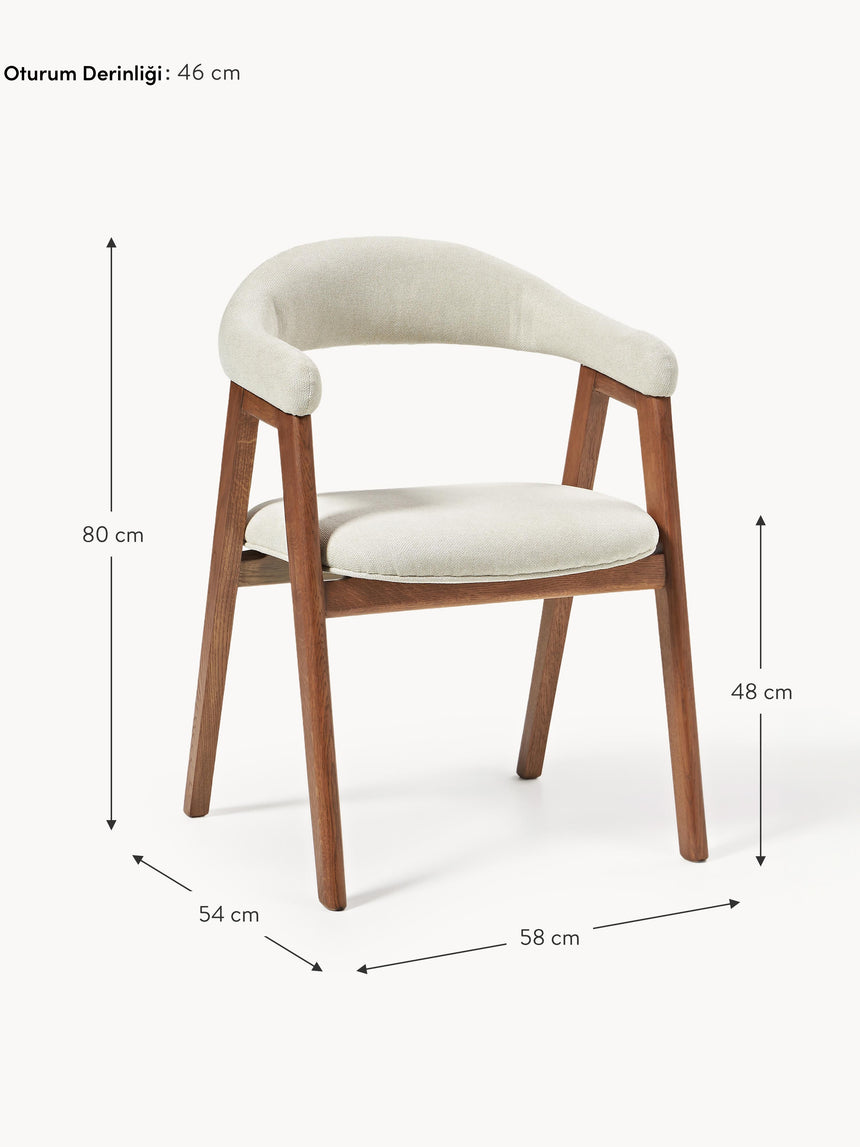 Sweet Ahşap Sandalye Kırık Beyaz Ceviz