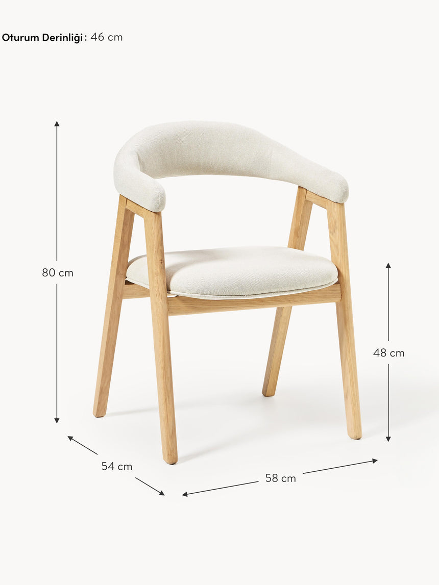Sweet Ahşap Sandalye Kırık Beyaz Meşe