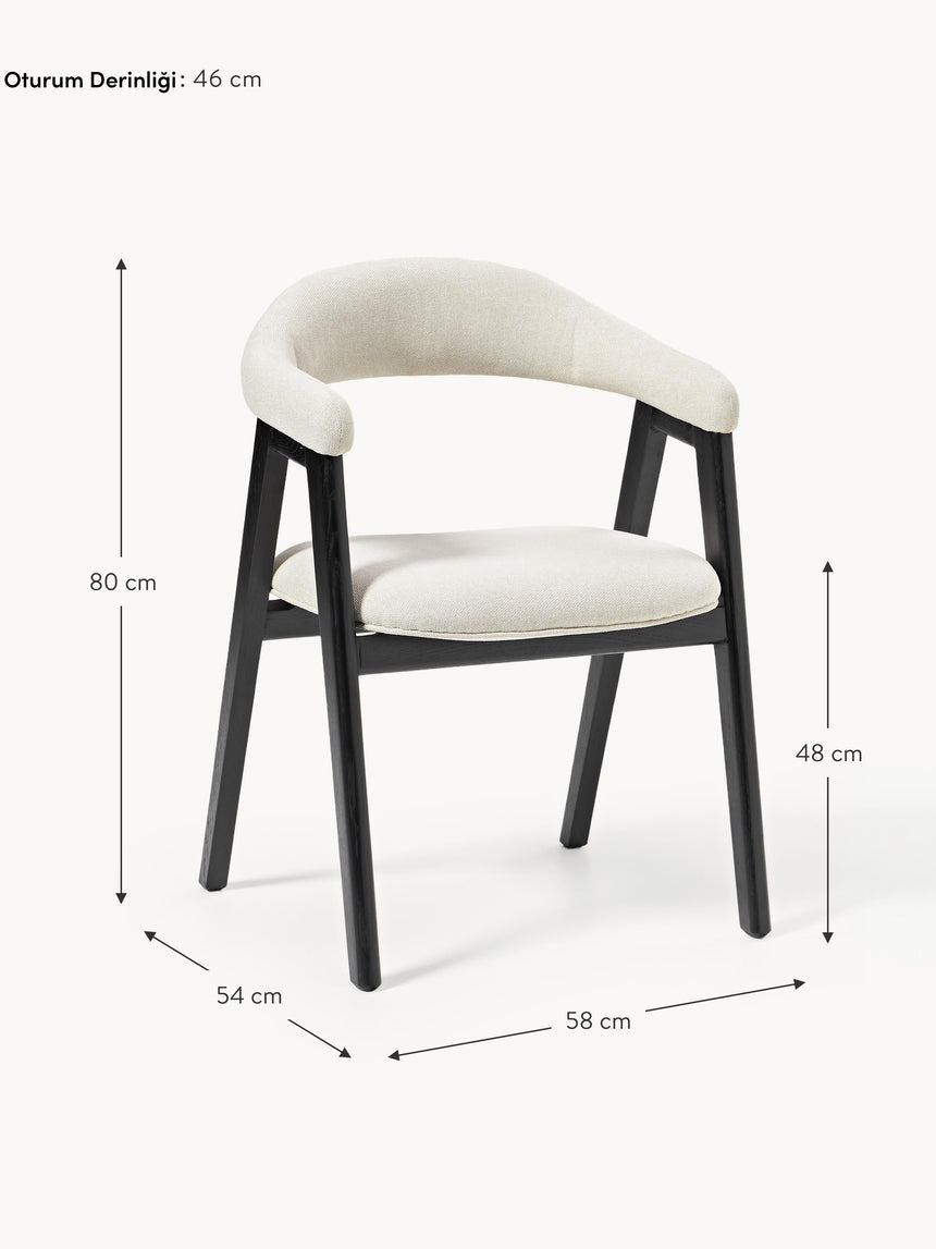 Sweet Ahşap Sandalye Kırık Beyaz Siyah