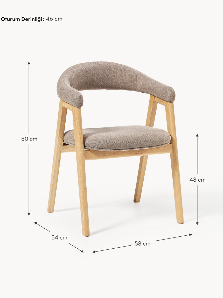 Sweet Ahşap Sandalye Vizon Meşe