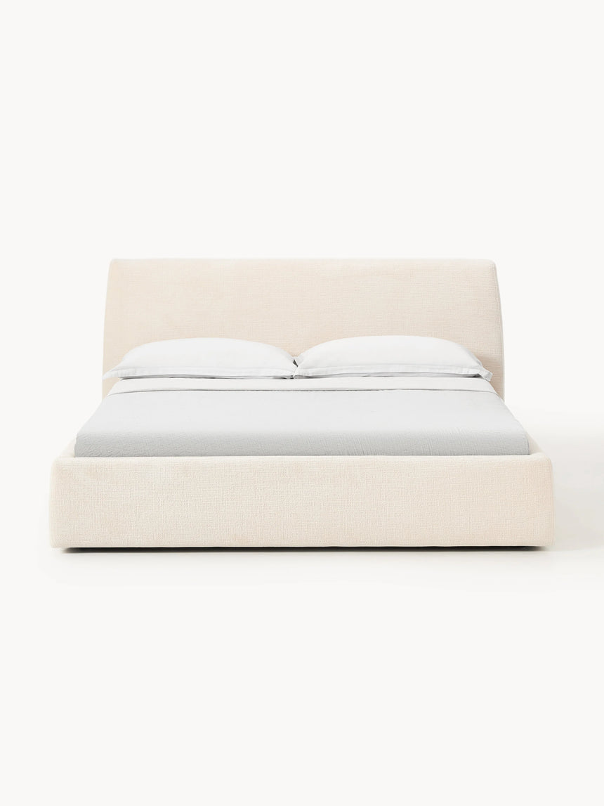 Swift Çift Kişilik Karyola Açık Bej Dokuma Kadife