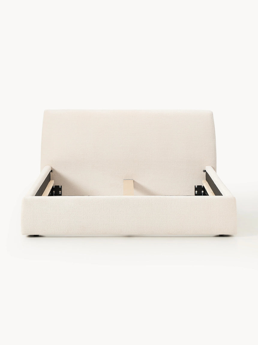 Swift Çift Kişilik Karyola Açık Bej Dokuma Kadife