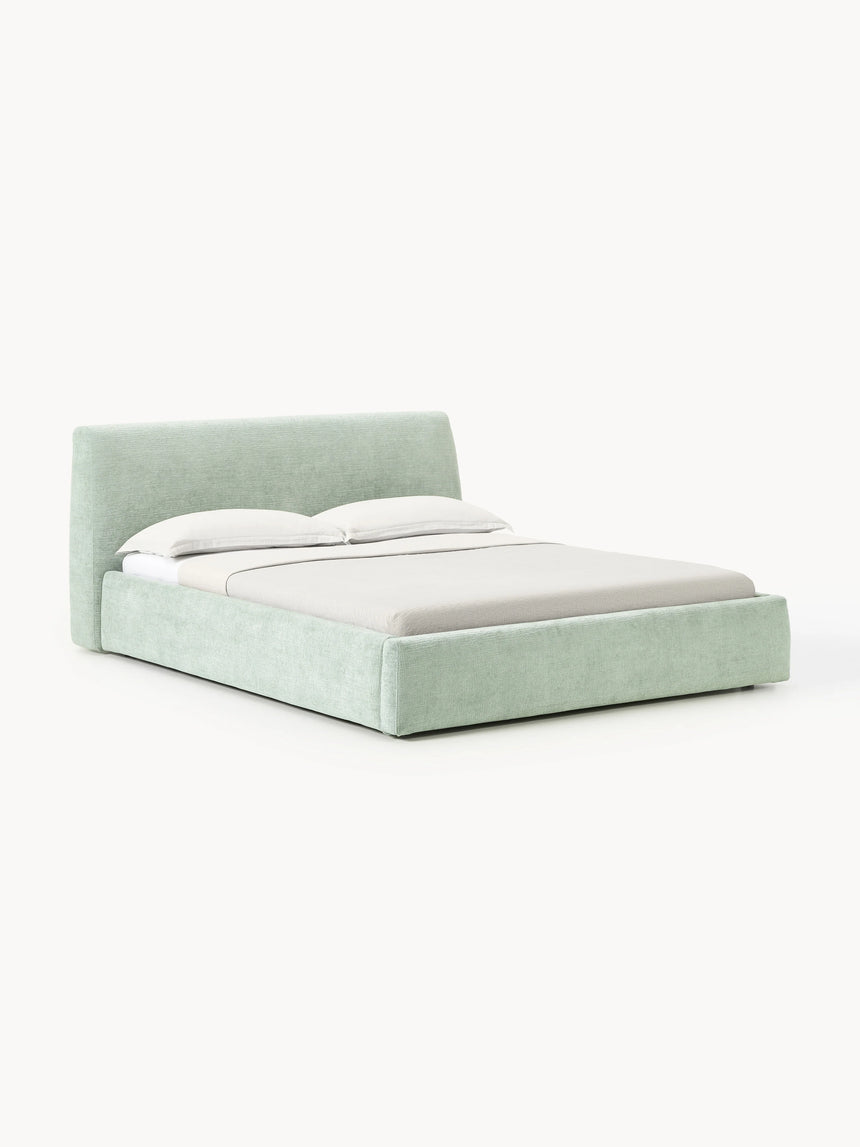 Swift Çift Kişilik Karyola Adaçayı Yeşili Dokuma Kadife