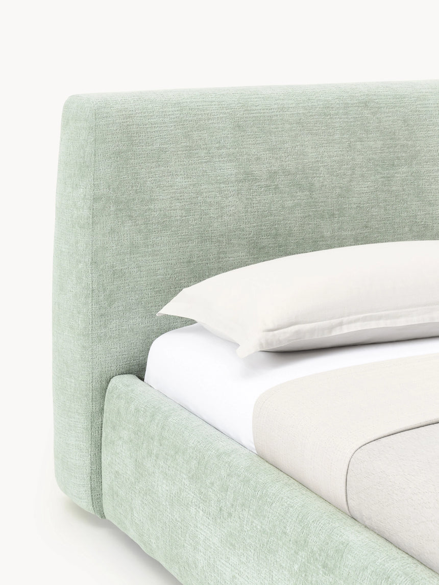 Swift Çift Kişilik Karyola Adaçayı Yeşili Dokuma Kadife