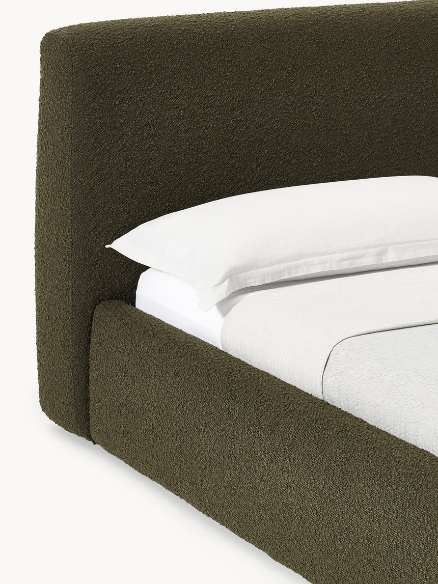 Swift Çift Kişilik Karyola Zeytin Yeşili Bukle