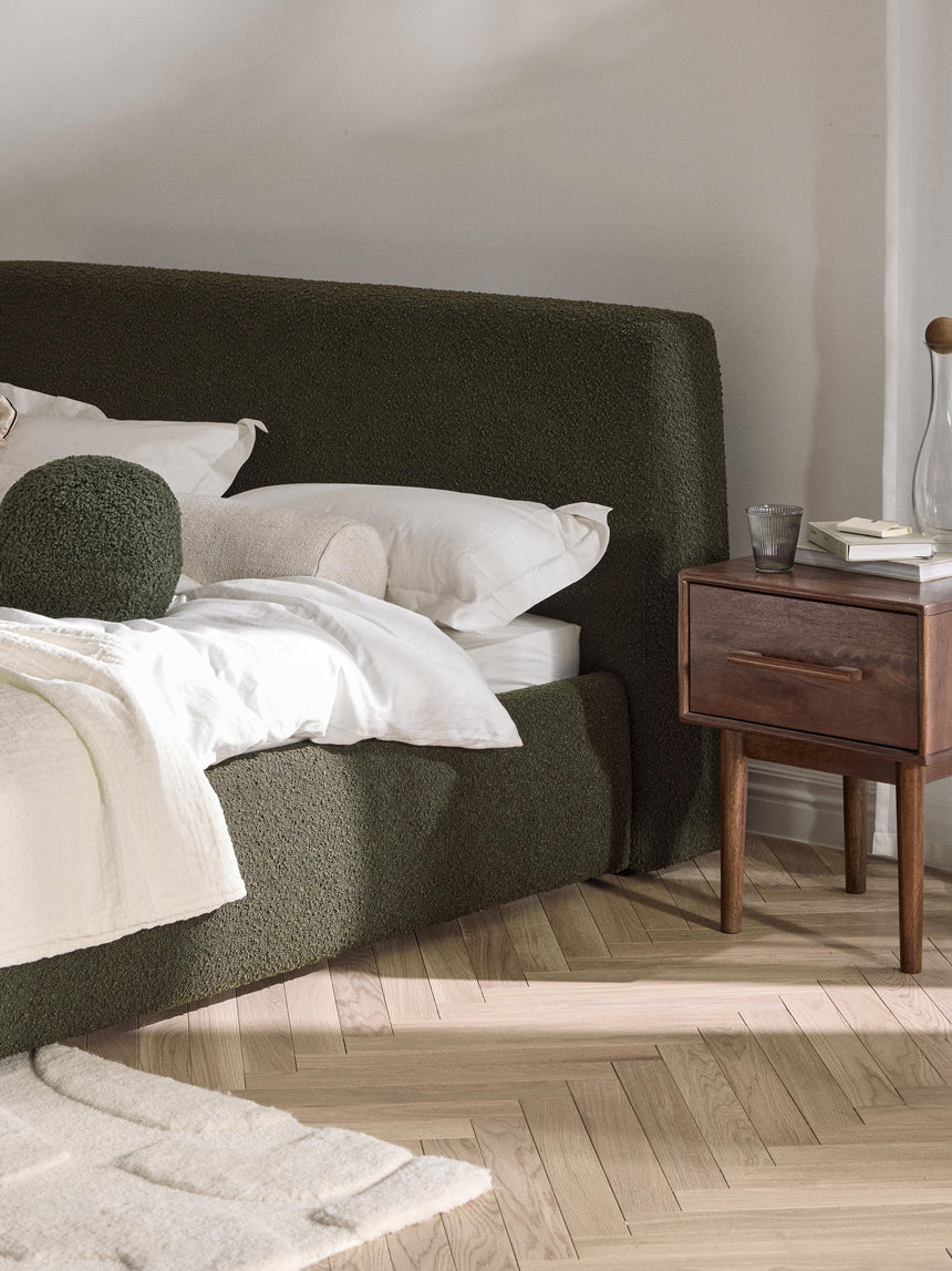 Swift Çift Kişilik Karyola Zeytin Yeşili Bukle