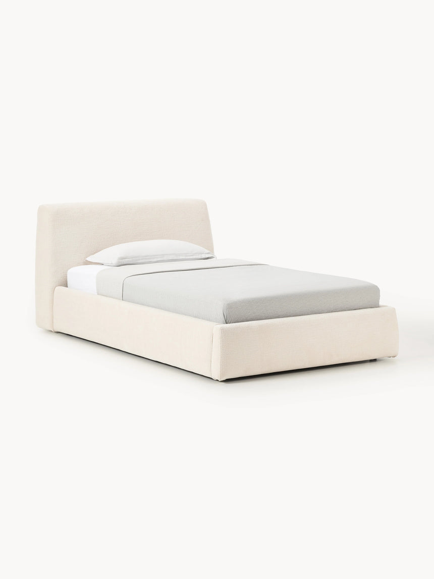 Swift Tek Kişilik Karyola Açık Bej Dokuma Kadife