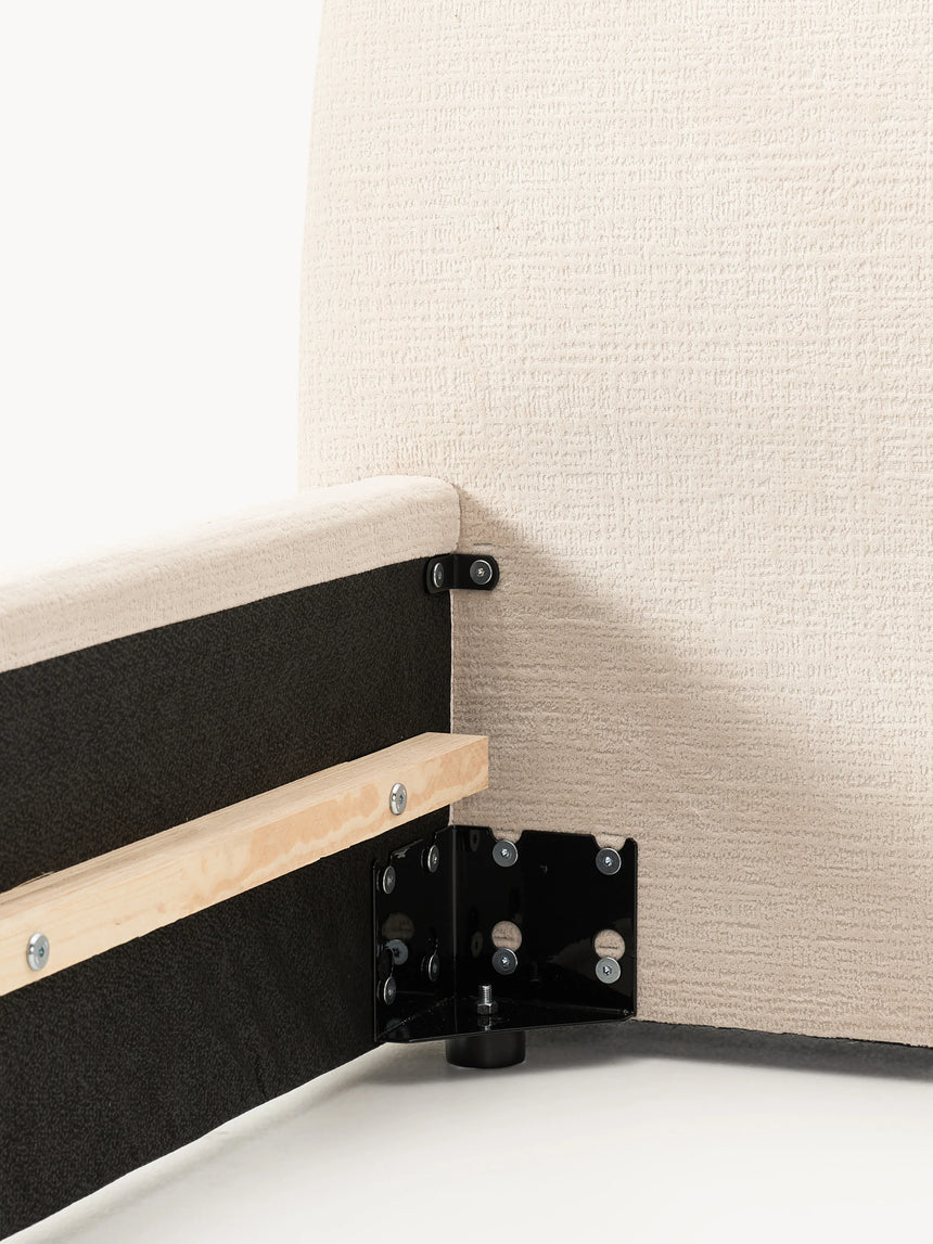 Swift Tek Kişilik Karyola Açık Bej Dokuma Kadife