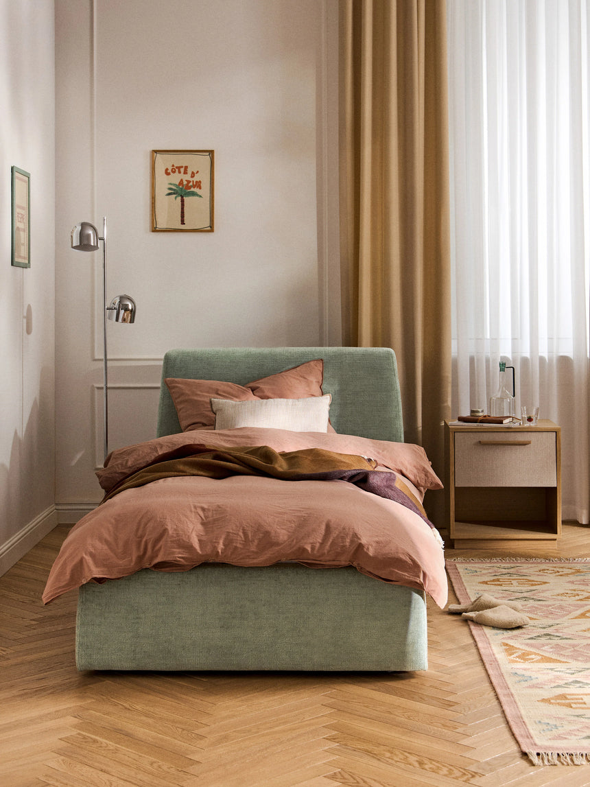 Swift Tek Kişilik Karyola Adaçayı Yeşili Dokuma Kadife