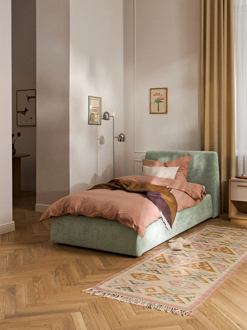 Swift Tek Kişilik Karyola Adaçayı Yeşili Dokuma Kadife