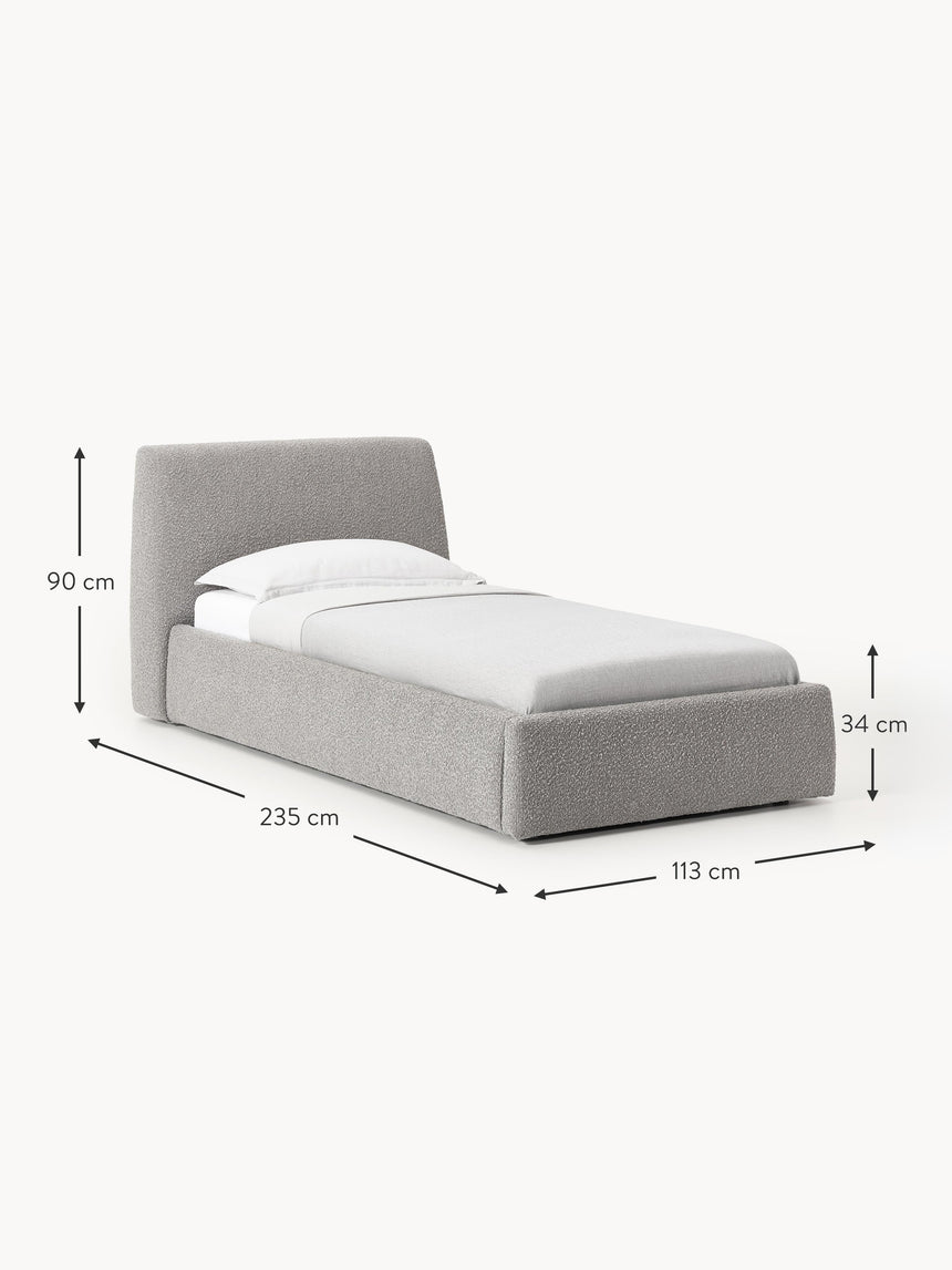 Swift Tek Kişilik Karyola Gri Bukle