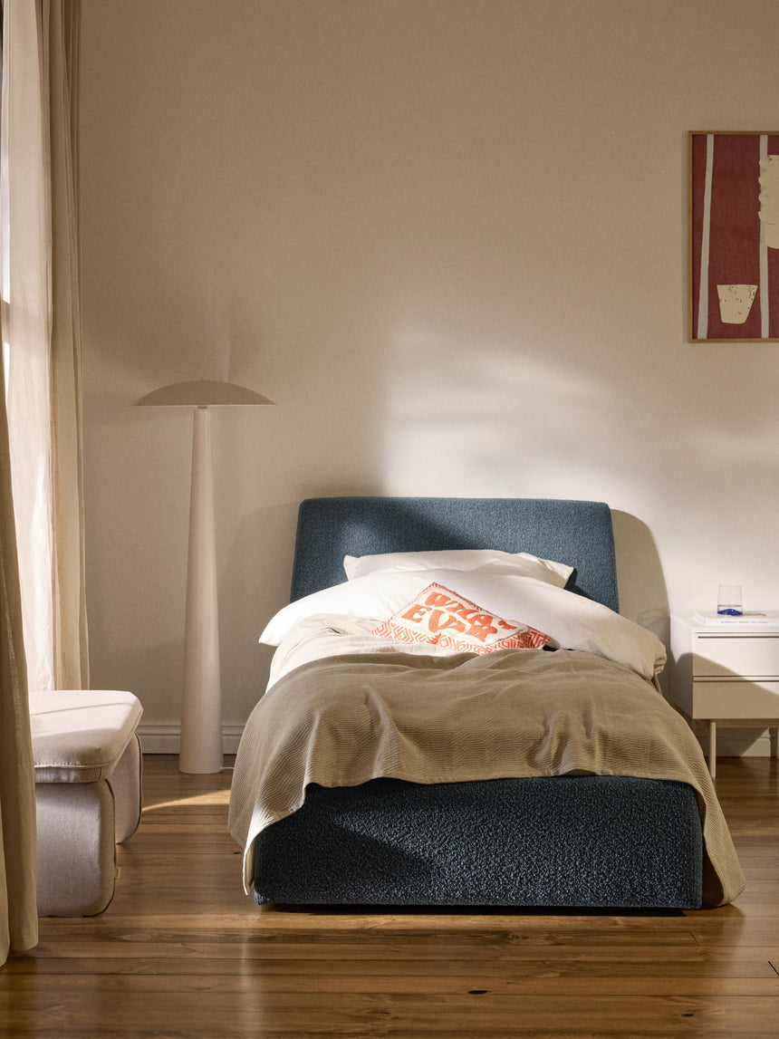 Swift Tek Kişilik Karyola Gri Mavi Bukle