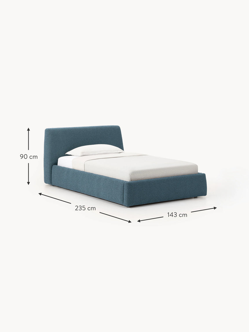 Swift Tek Kişilik Karyola Gri Mavi Bukle