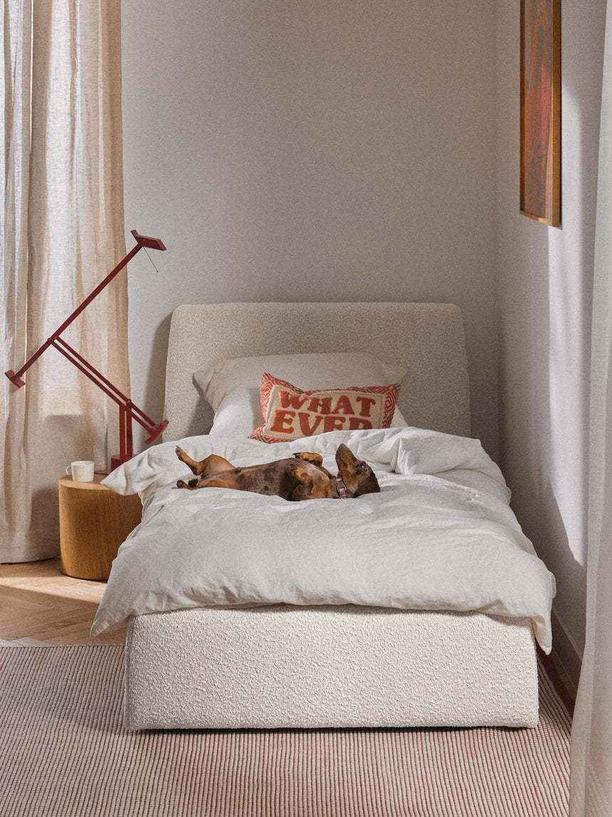 Swift Tek Kişilik Karyola Kırık Beyaz Bukle