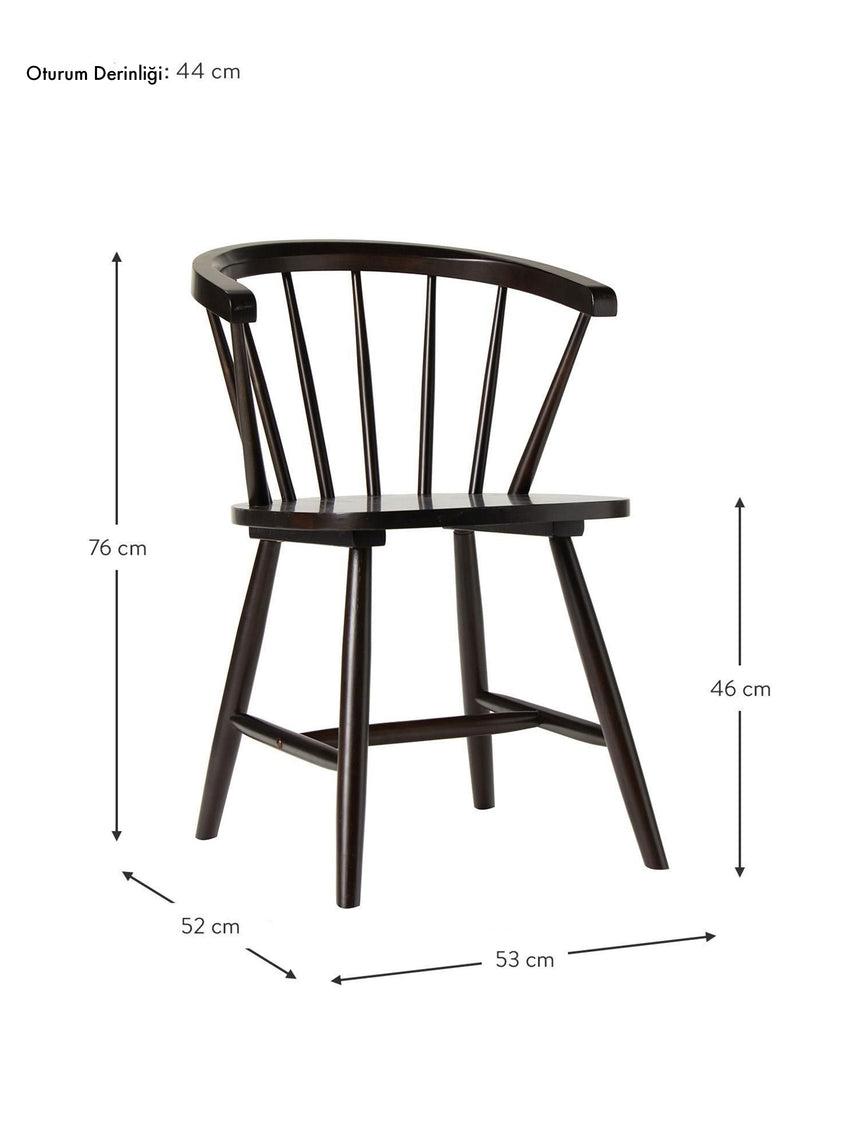 Taliant Ahşap Sandalye Koyu Ceviz