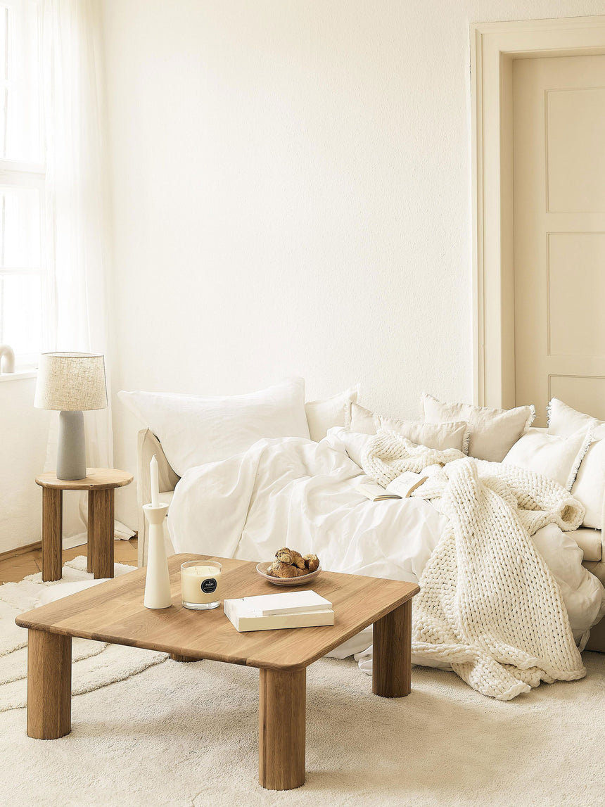 Polo Ahşap Kare Orta Sehpa Natürel