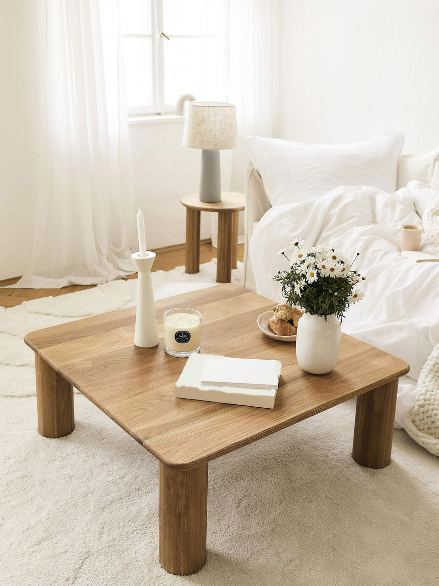 Polo Ahşap Kare Orta Sehpa Natürel