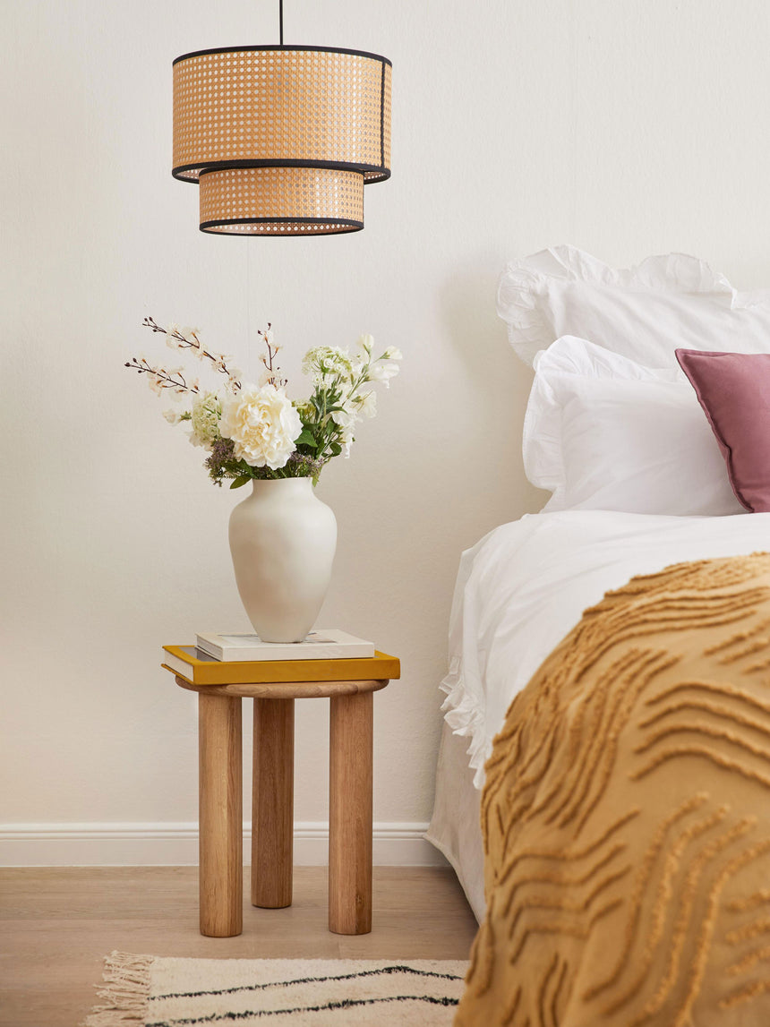 Polo Ahşap Yuvarlak Yan Sehpa Natürel