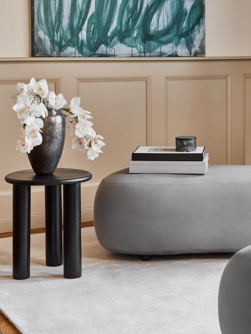 Polo Ahşap Yuvarlak Yan Sehpa Siyah