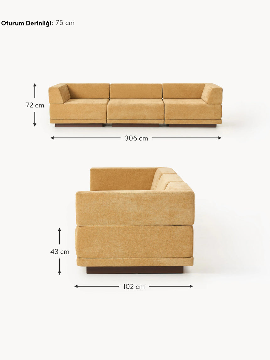 Terim Dörtlü Koltuk Hardal Sarısı Dokuma Kumaş