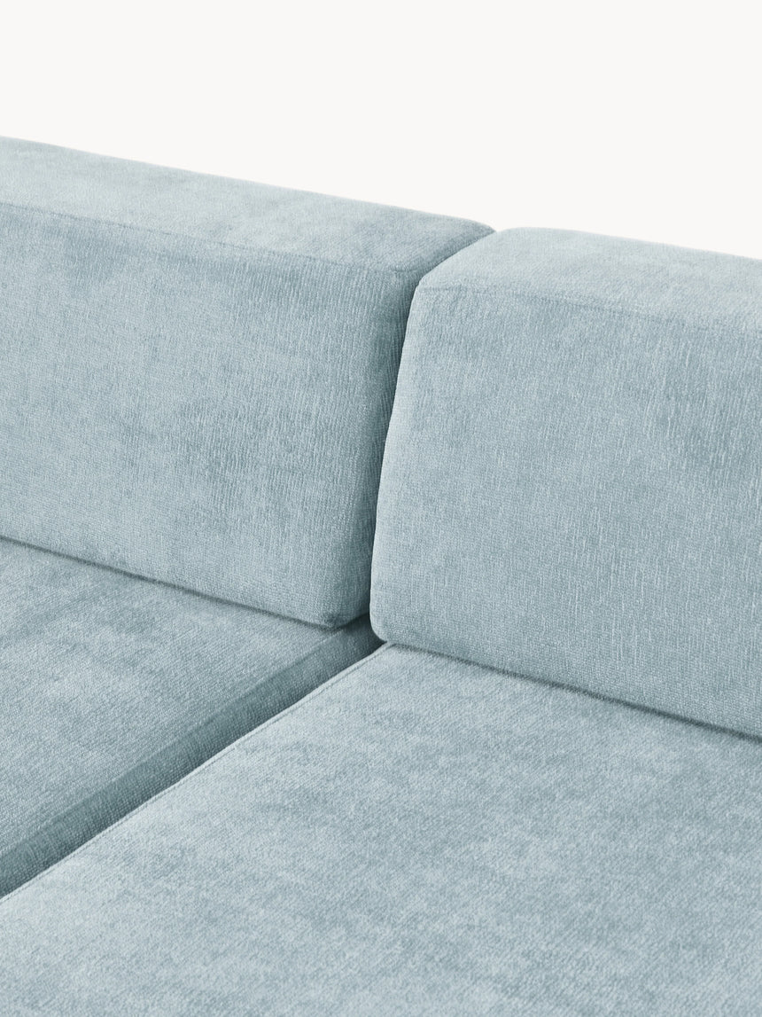 Terim İkili Koltuk Açık Mavi Dokuma Kumaş