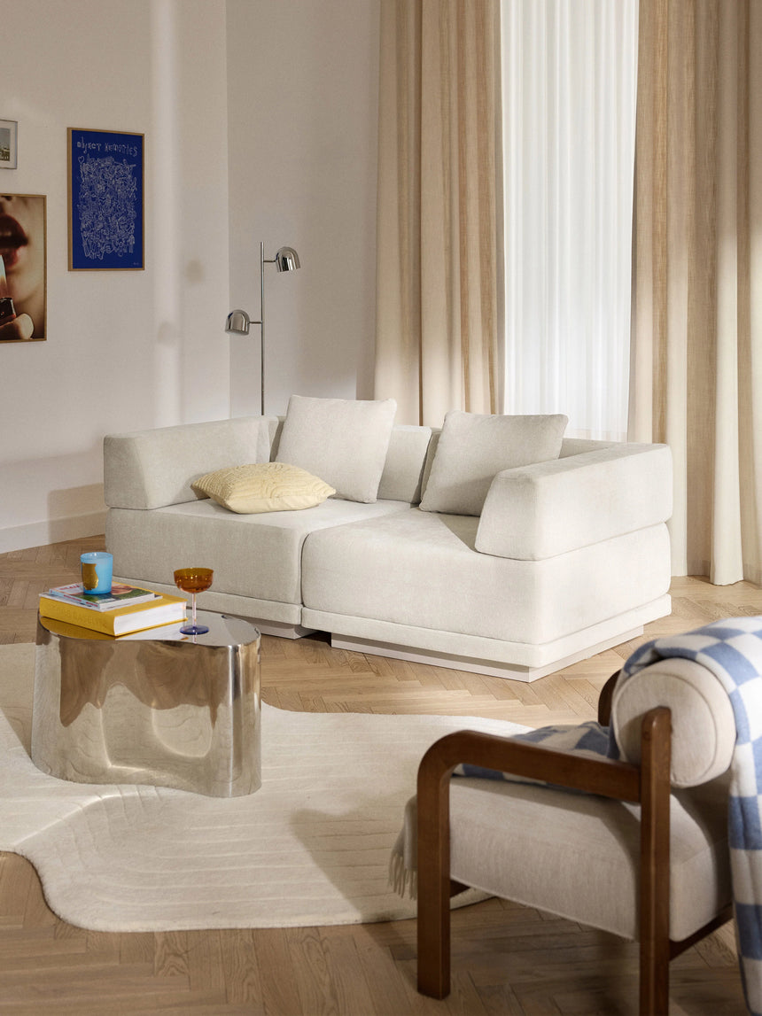 Terim İkili Koltuk Bej Dokuma Kumaş