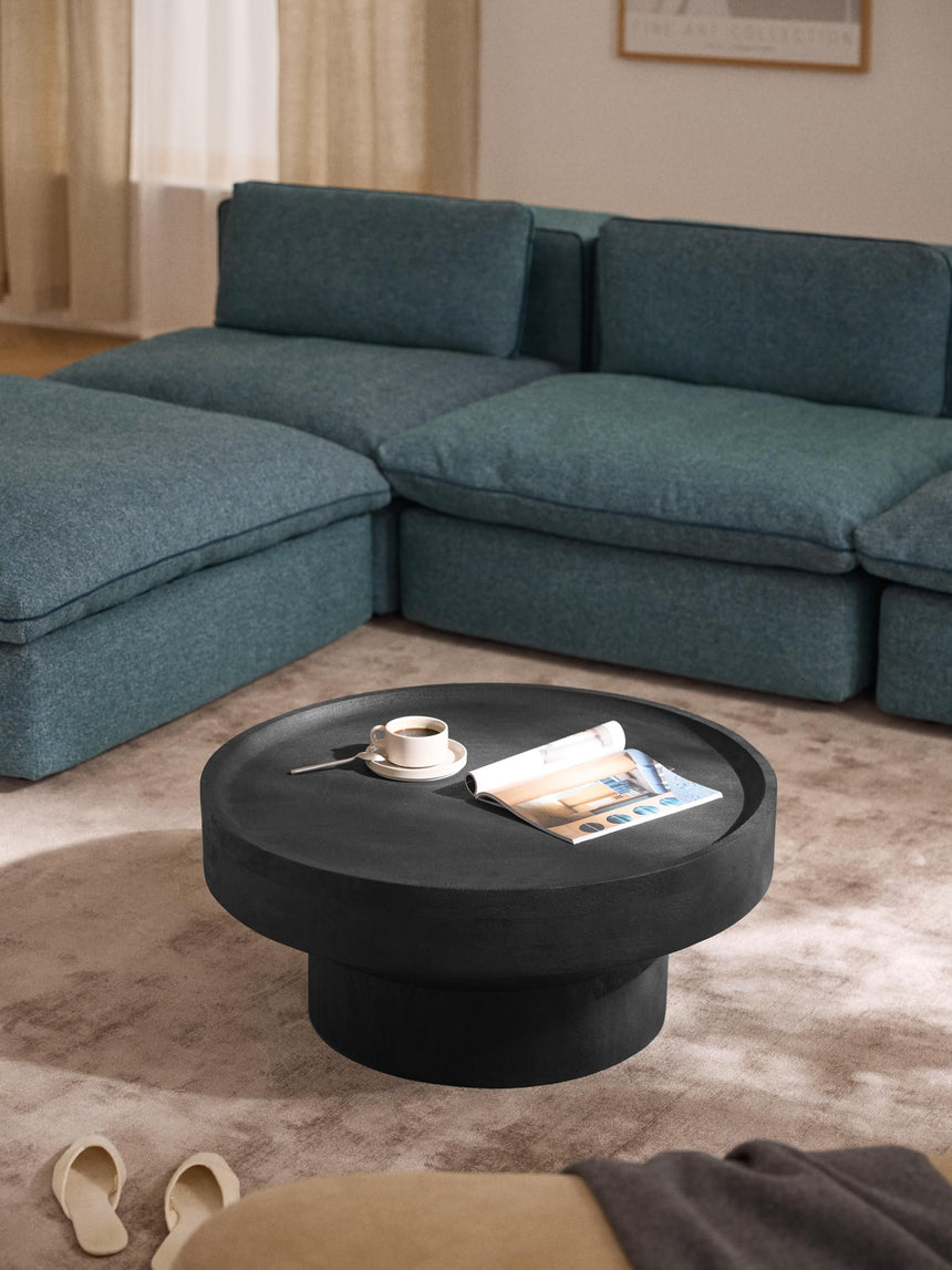 Torku Ahşap Yuvarlak Orta Sehpa Siyah