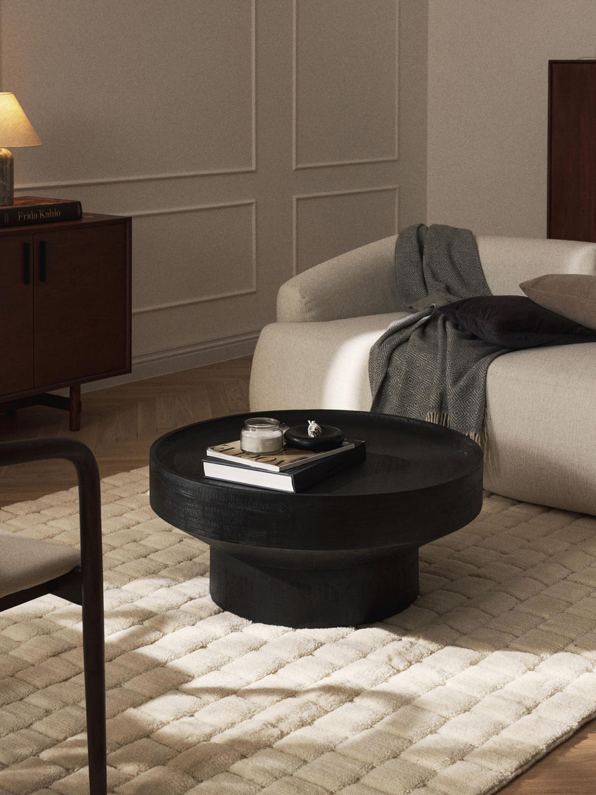 Torku Ahşap Yuvarlak Orta Sehpa Siyah