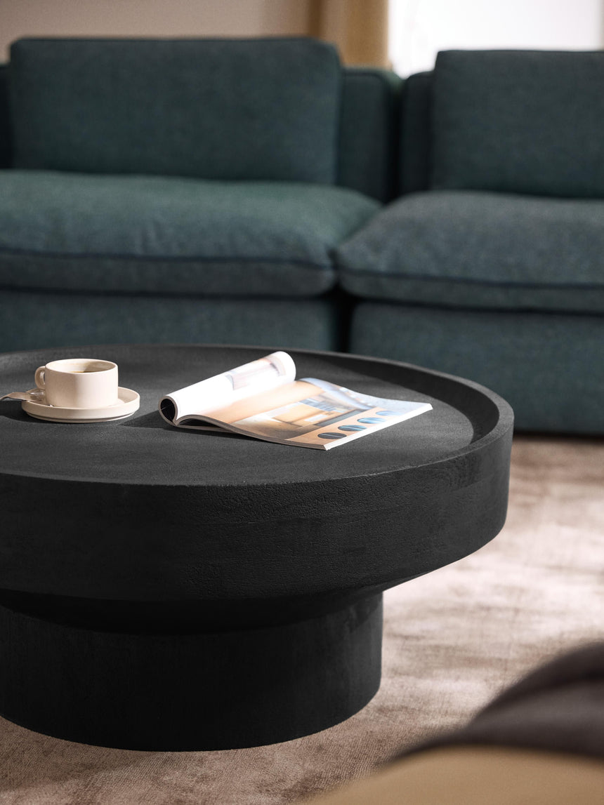 Torku Ahşap Yuvarlak Orta Sehpa Siyah