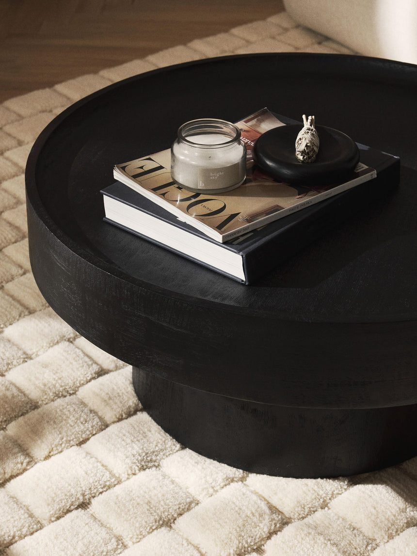 Torku Ahşap Yuvarlak Orta Sehpa Siyah