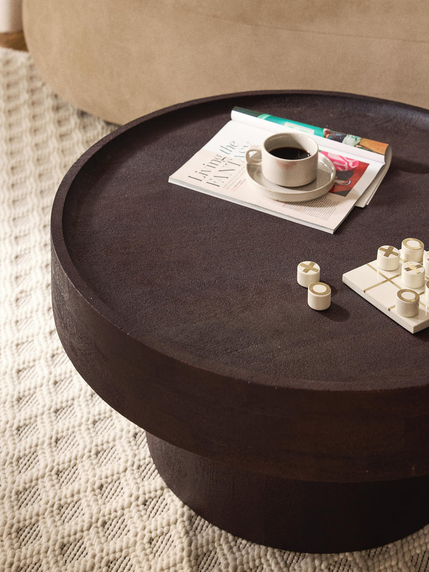 Torku Ahşap Yuvarlak Orta Sehpa Venge