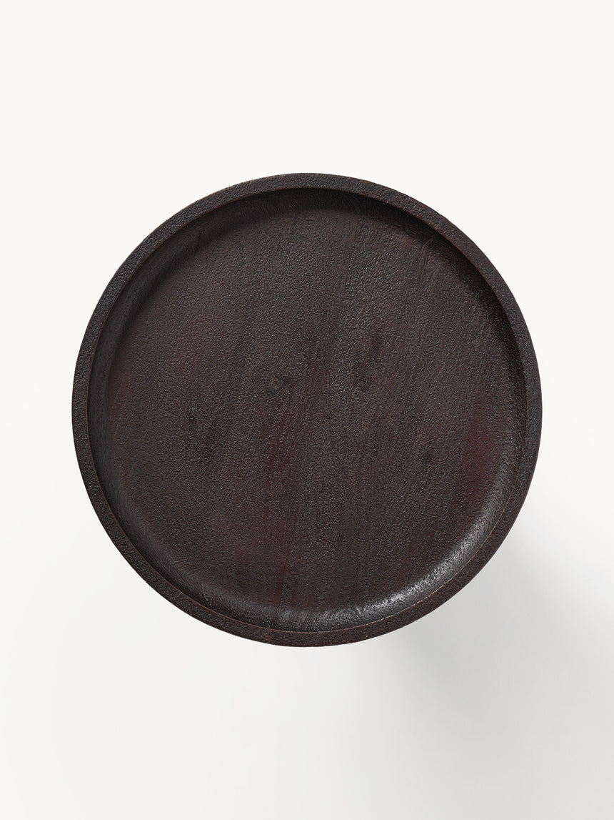 Torku Ahşap Yuvarlak Yan Sehpa Ceviz