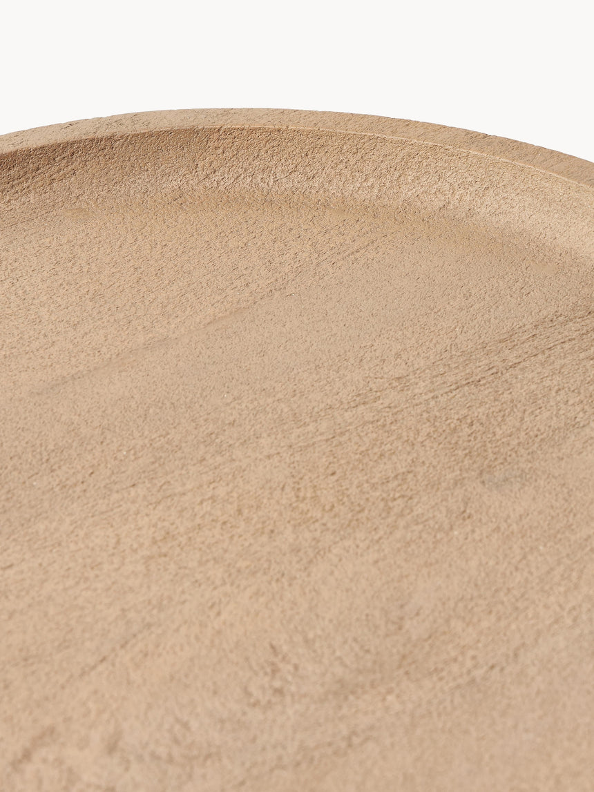 Torku Ahşap Yuvarlak Yan Sehpa Natürel