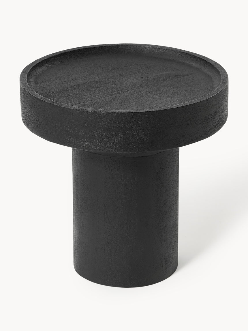 Torku Ahşap Yuvarlak Yan Sehpa Siyah