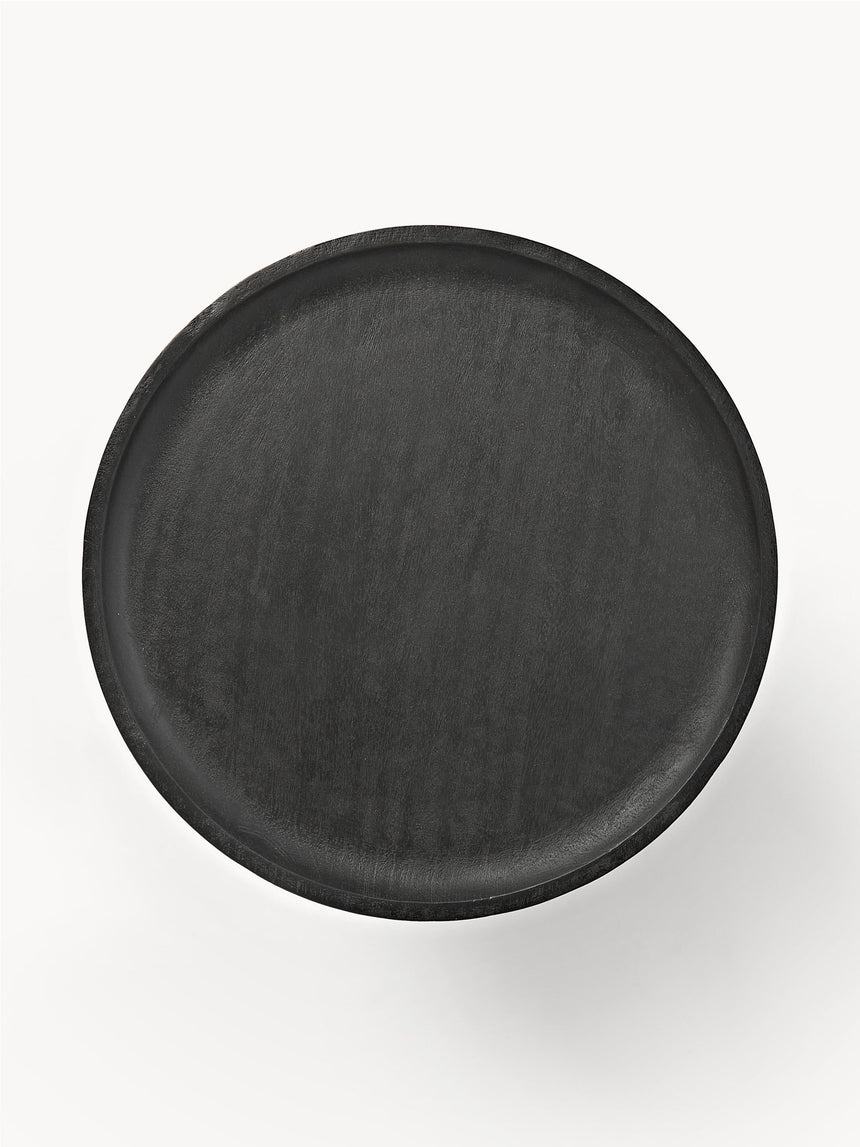 Torku Ahşap Yuvarlak Yan Sehpa Siyah