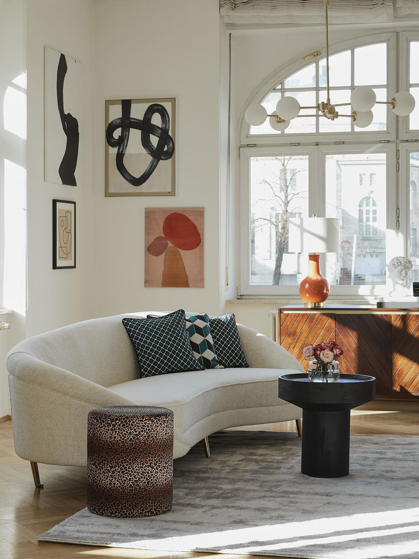 Torku Ahşap Yuvarlak Yan Sehpa Siyah