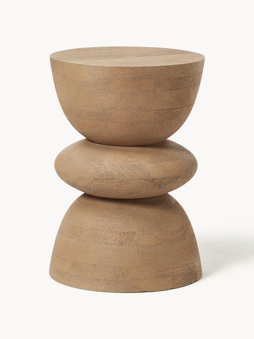 Torna Ahşap Yuvarlak Yan Sehpa Natürel